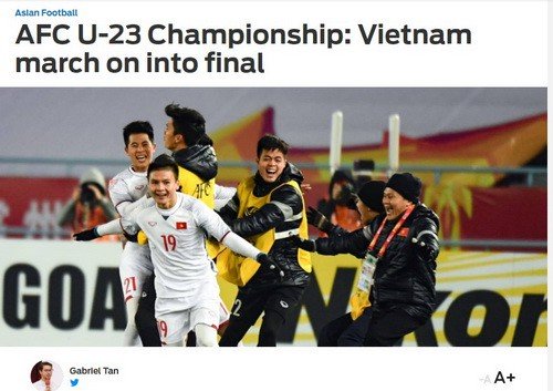 Trang chủ AFC ca ngợi đội bóng trẻ Việt Nam